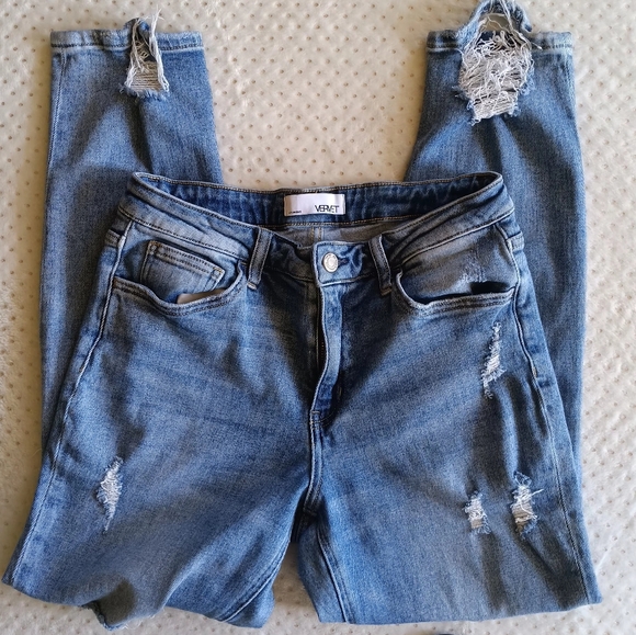 Vervet flying monkey high rise mom Jeans Distressed Denim size 28 - Picture 8 of 12